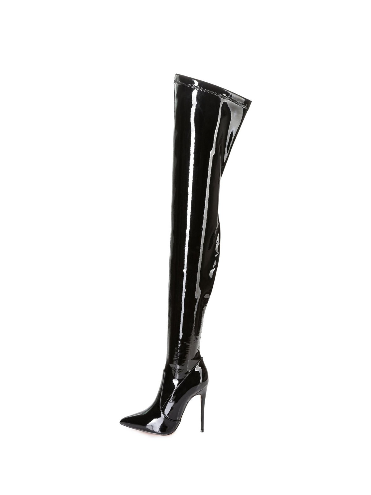 Giaro ARABELLA black shiny over-the-knee boots on high heel