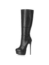Giaro BE BRAVE black leather look boots with gold heel