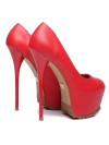 Giaro HERO T-STRAP red shiny sandals with gold stiletto heel