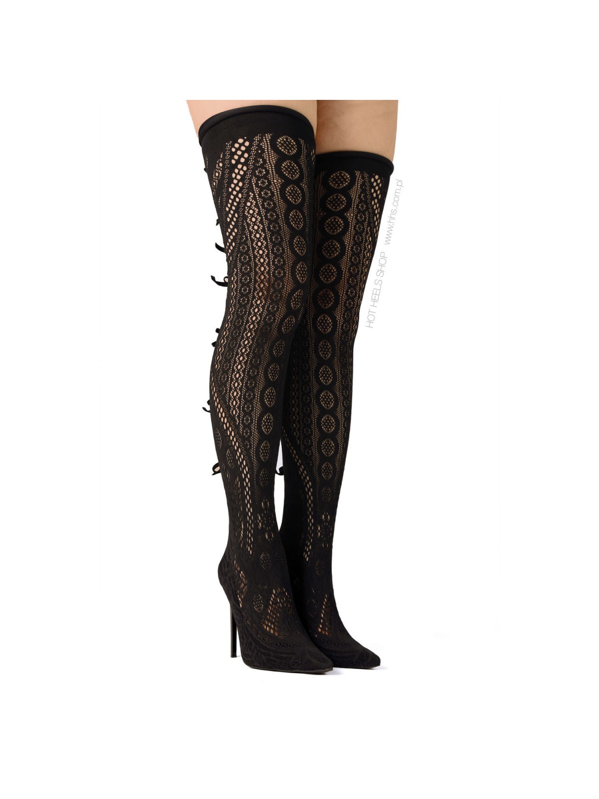 Giaro DESTROYER Black shiny over-the-knee boots witch chunky heels