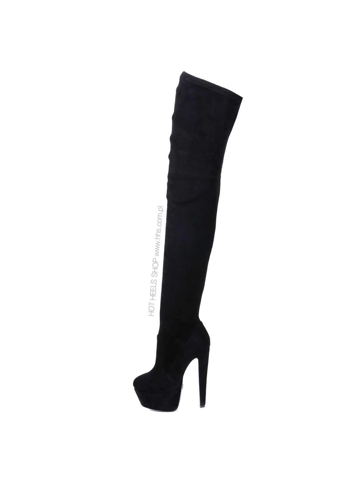 Black chunky heel thigh high cheap boots