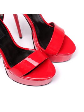 GALANA czerwono-czarne sandały na platformie