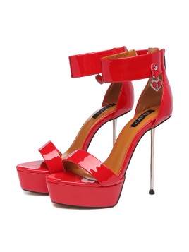 Giaro Galana black-red high heel shiny boots