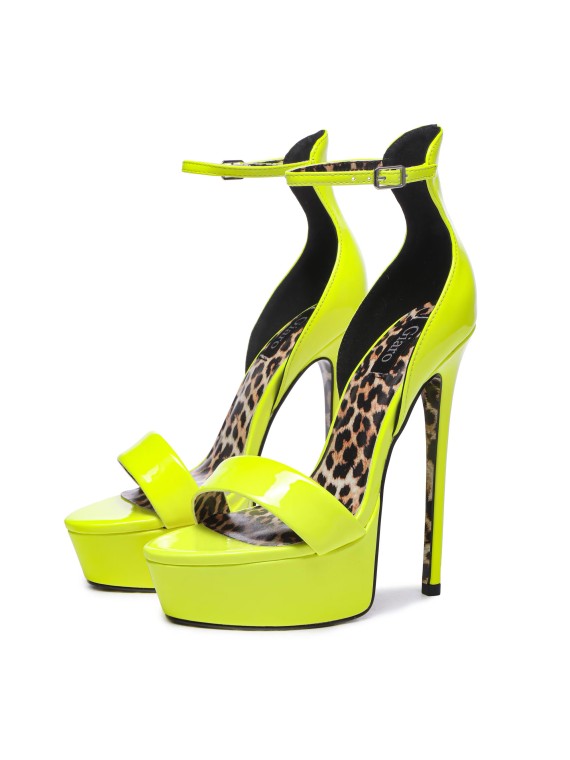 Giaro KIMMIE neon yellow platform sandals