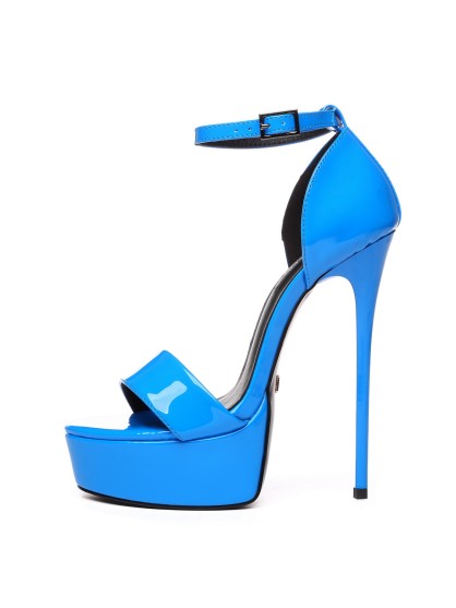Navy Blue Crocodile Effect Pattern Women Sext Pointy Toe High Heel Shoes Chic Ladies Slip on