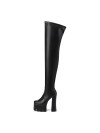 Giaro CAMERON black shiny high heeled boots
