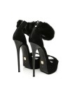 NILO black shiny sandals with colorful studs