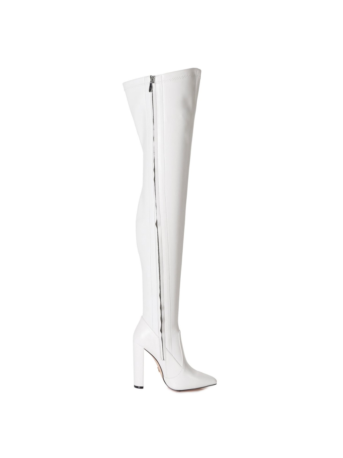 Giaro TRINKET white over-the-knee boots with block heels